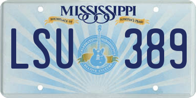 MS license plate LSU389