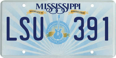 MS license plate LSU391