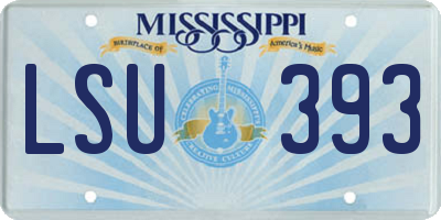 MS license plate LSU393