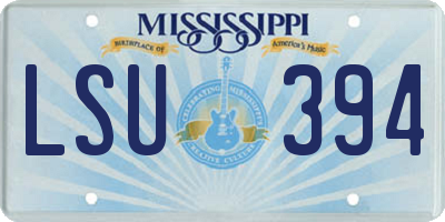 MS license plate LSU394