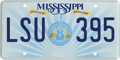 MS license plate LSU395