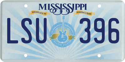 MS license plate LSU396