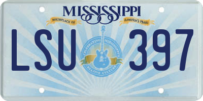 MS license plate LSU397