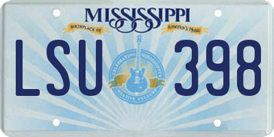 MS license plate LSU398