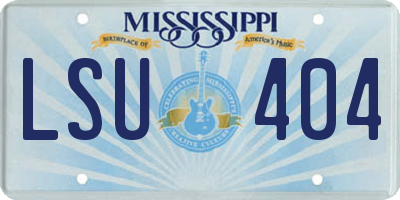 MS license plate LSU404