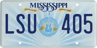 MS license plate LSU405