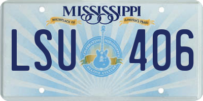 MS license plate LSU406