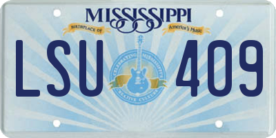 MS license plate LSU409