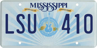 MS license plate LSU410