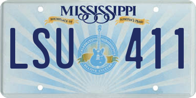 MS license plate LSU411