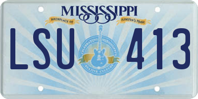MS license plate LSU413