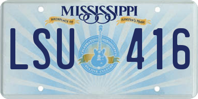 MS license plate LSU416