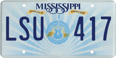MS license plate LSU417