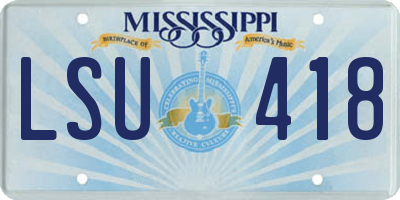 MS license plate LSU418