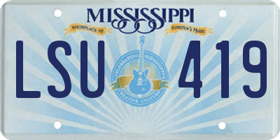 MS license plate LSU419