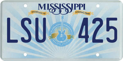 MS license plate LSU425