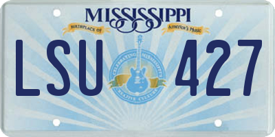 MS license plate LSU427