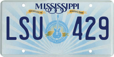MS license plate LSU429