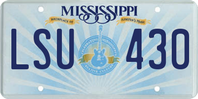 MS license plate LSU430