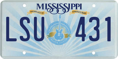 MS license plate LSU431