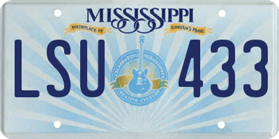 MS license plate LSU433