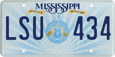 MS license plate LSU434