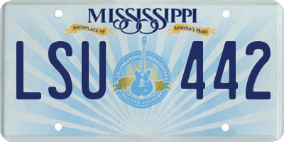 MS license plate LSU442