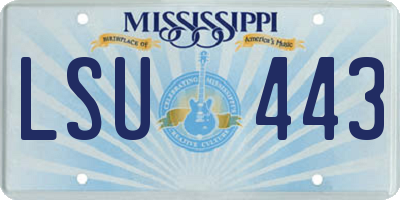 MS license plate LSU443