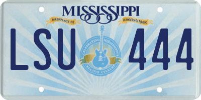 MS license plate LSU444