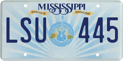 MS license plate LSU445
