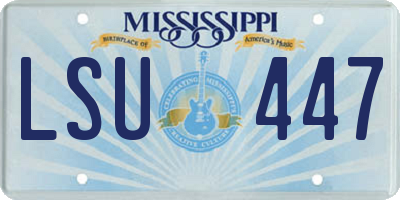 MS license plate LSU447