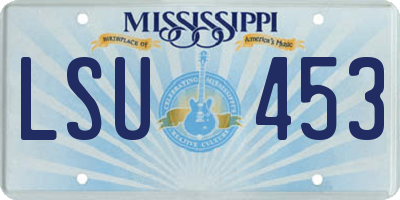 MS license plate LSU453