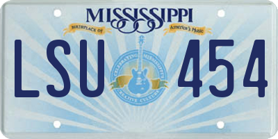 MS license plate LSU454