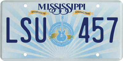 MS license plate LSU457