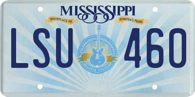 MS license plate LSU460