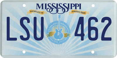 MS license plate LSU462