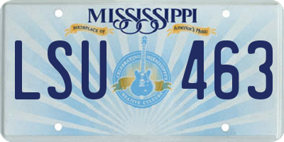 MS license plate LSU463