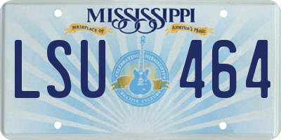 MS license plate LSU464