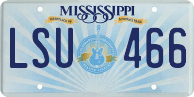 MS license plate LSU466