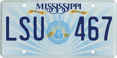 MS license plate LSU467