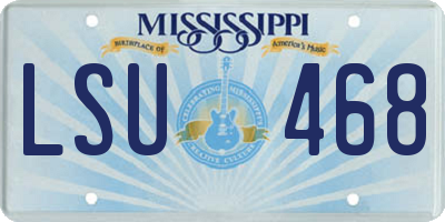 MS license plate LSU468