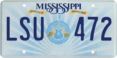 MS license plate LSU472