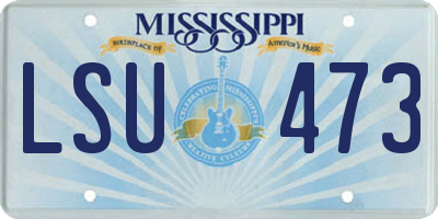 MS license plate LSU473