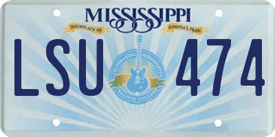 MS license plate LSU474