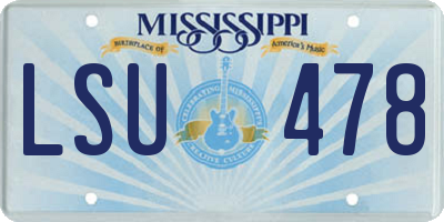 MS license plate LSU478