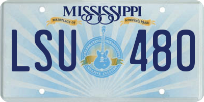 MS license plate LSU480