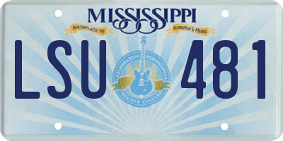 MS license plate LSU481