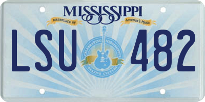 MS license plate LSU482