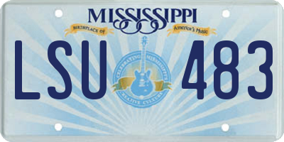 MS license plate LSU483