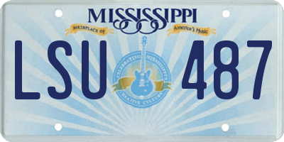 MS license plate LSU487